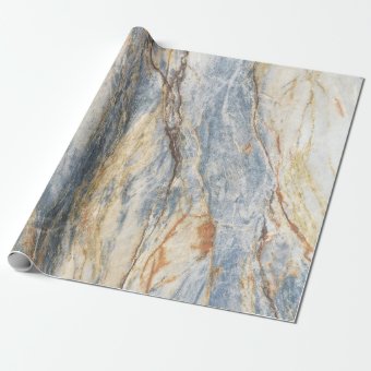 Marble Texture in Grey and Blue Wrapping Paper | Zazzle