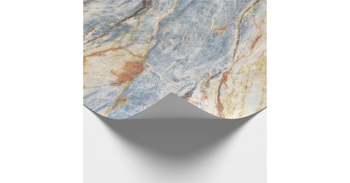 Marble Texture in Grey and Blue Wrapping Paper | Zazzle