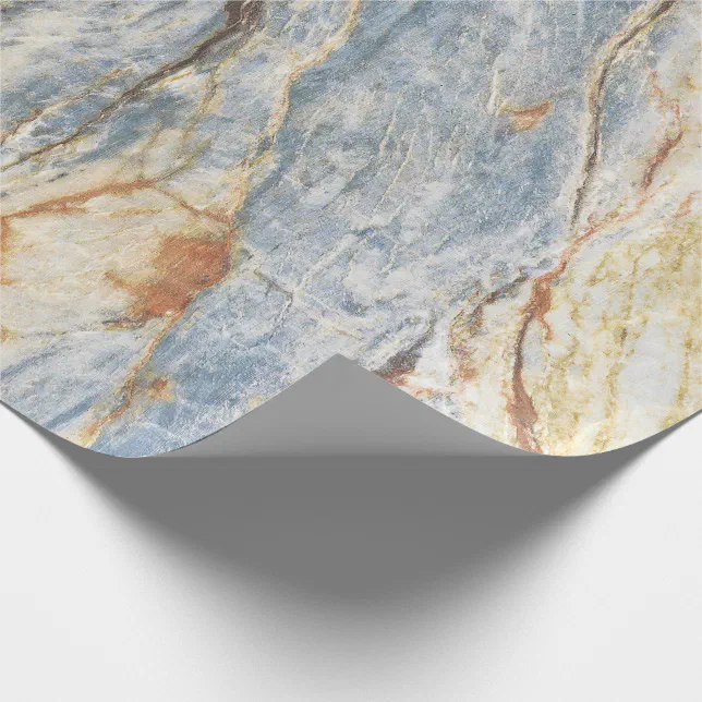 Marble Texture in Grey and Blue Wrapping Paper | Zazzle