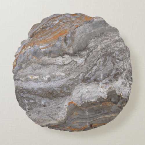 Marble Texture Italian Limestone Elegance Round Pillow