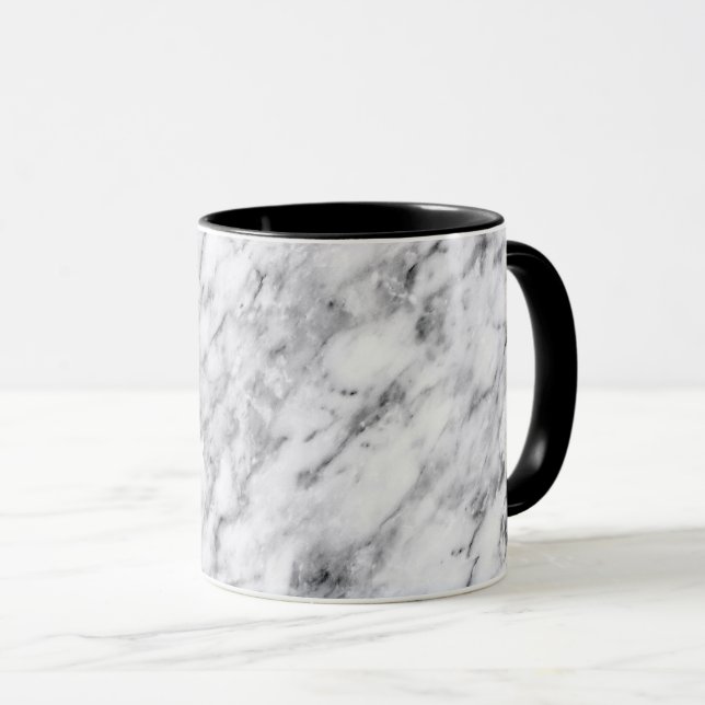 Marble texture mug Black and white mug (Front Right)