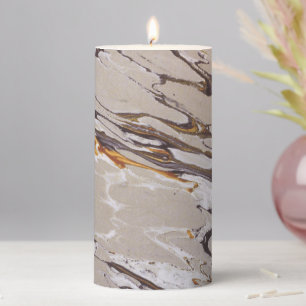 Marble Texture Nature Pillar Candle