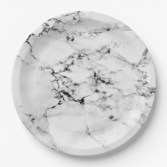 Marble texture paper plates (Front)