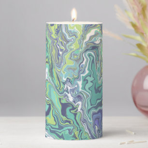 Marble Texture Pattern Cute Pillar Candle