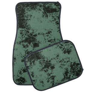 Marble texture pattern in black and green car floor mat