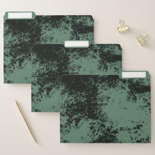 Marble texture pattern in black and green file folder