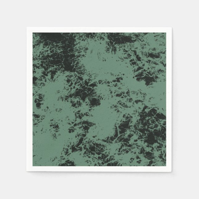 Marble texture pattern in black and green napkins (Front)