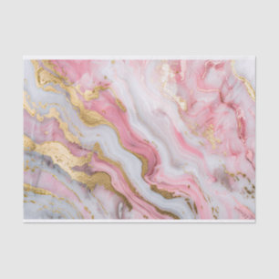 Marble Texture Pink and Gold Glitzy Decoupage Tissue Paper