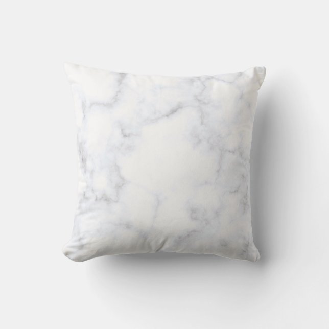 Marble texture white pattern throw pillow (Front)