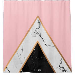 Marble Texture With Golden Lines Shower Curtain