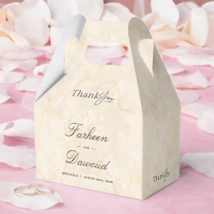 Marble Textured Islamic Wedding Thank You Treat Favor Boxes
