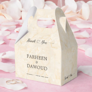 Marble Textured Islamic Wedding Thank You Treat Favor Boxes