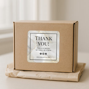 Marble Thank You Business Sticker