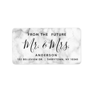 Marble The Future Mr. and Mrs. Custom Script Label
