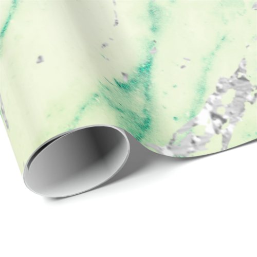 Marble Tiffany Silver Gray Green Mint Stone Pastel Wrapping Paper