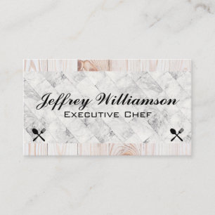 Marble Tiles   Wood   Silverware Icons Business Card