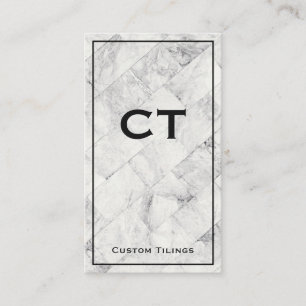 Marble Tiling Brick Monogram Business Card