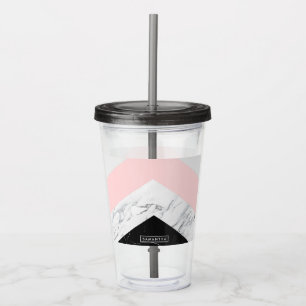 Marble Triangles Acrylic Tumbler