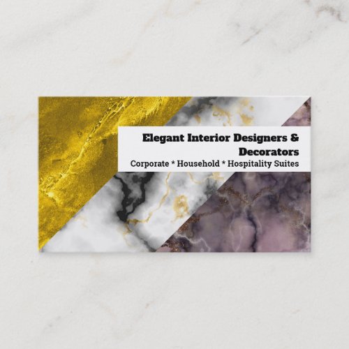 Marble trio gold white natural stone suppliers business card