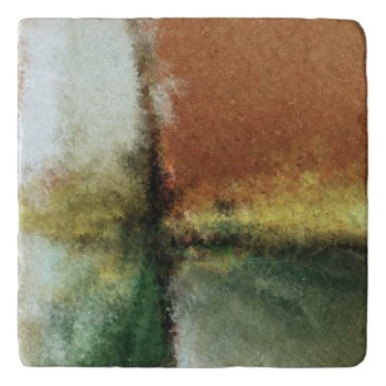 Marble Trivet With A Earth Tone Abstract Pain by William63 at Zazzle