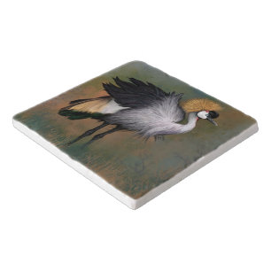 Marble Trivet with Crane
