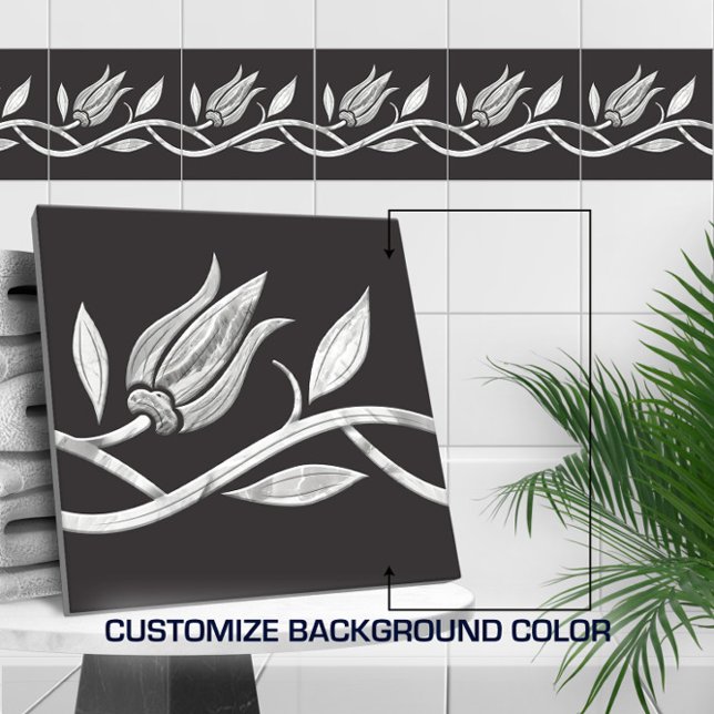 Marble Turkish tulip Seamless Border  Ceramic Tile (Creator Uploaded)