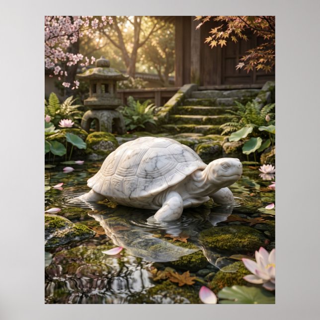 Marble Turtle Coastal Calm Poster (Front)