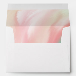 Marble Watercolor Pink Teal Candy Wedding Envelope