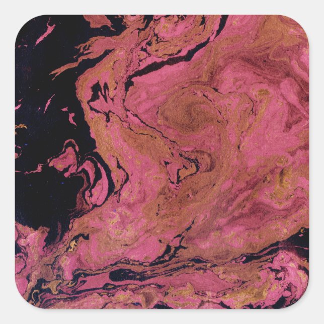 Marble , watercolor square sticker (Front)