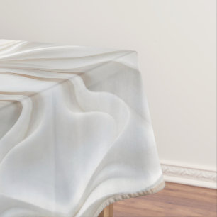 Marble Wave Elegant Abstract White - Modern Tablecloth
