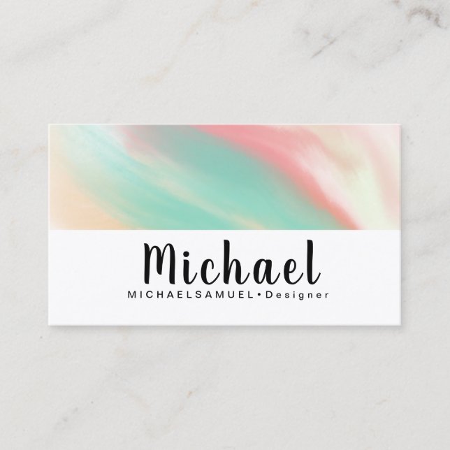 Marble Wave Interior Hair Salon Designer Business Card (Front)