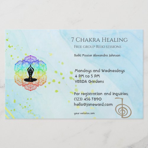 Marble Waves Chakra Energy Healer Reiki Horizontal Flyer