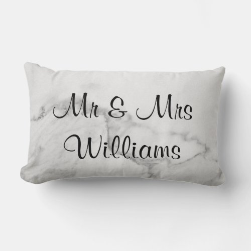 Marble We Did Monogrammed Wedding Pillow