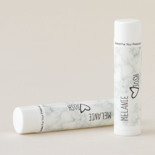 Marble Wedding Black Heart Hand Drawn  Lip Balm