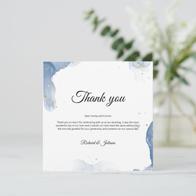 Marble Wedding Invitation Thank You Card (Standing Front)