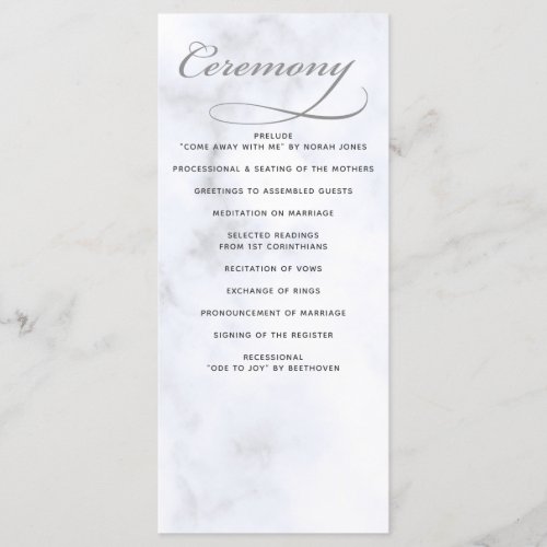 Marble Wedding programs