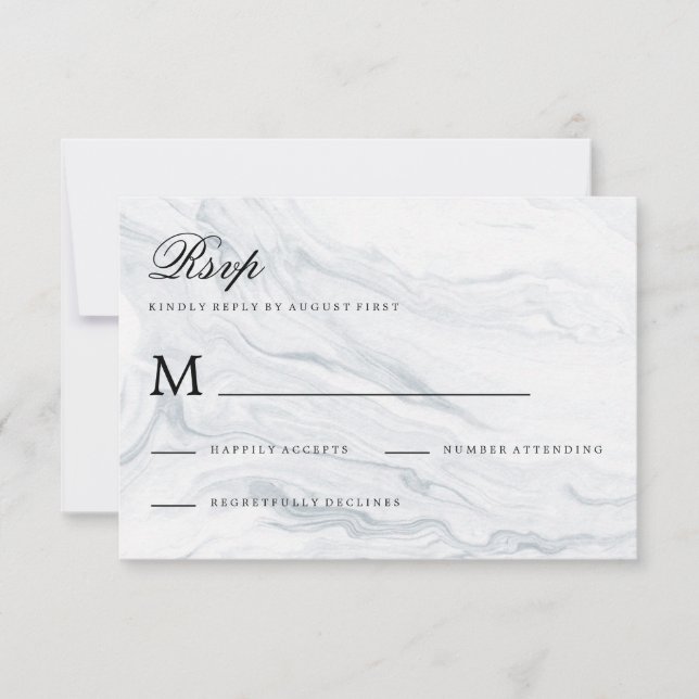 Marble Wedding RSVP Response (Front)