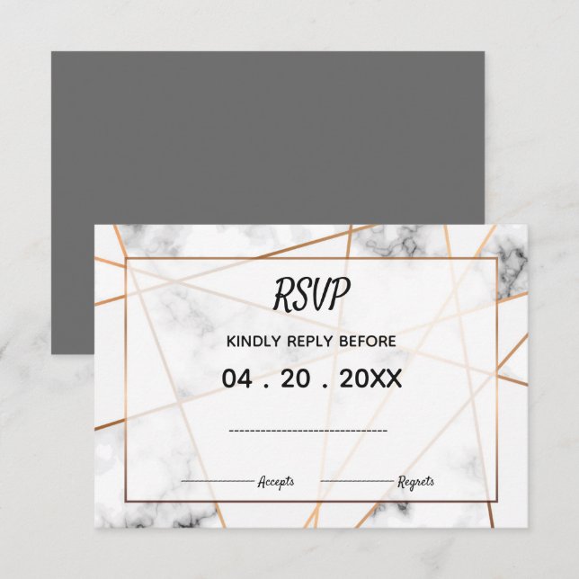 Marble Wedding Suite Elegant & Timeless RSVP (Front/Back)