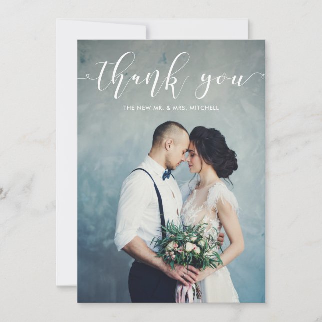 Marble | Wedding Thank You with Photo (Front)