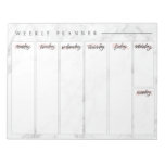 Marble Weekly Planner Notepad at Zazzle