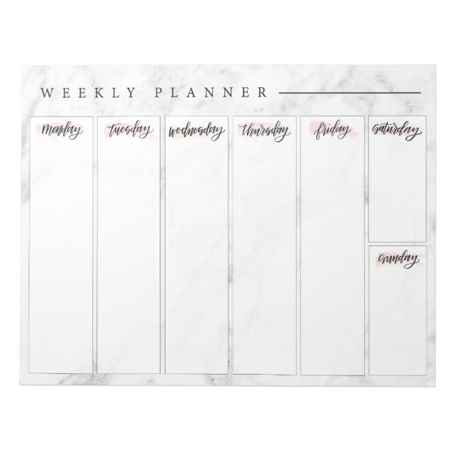 Marble Weekly Planner Notepad (Front)
