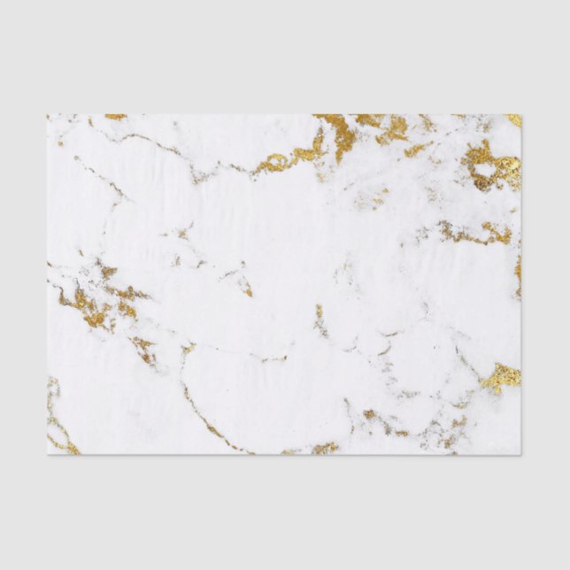Marble White Gold Abstract Stone Elegant Minimal Tissue Paper (Front)