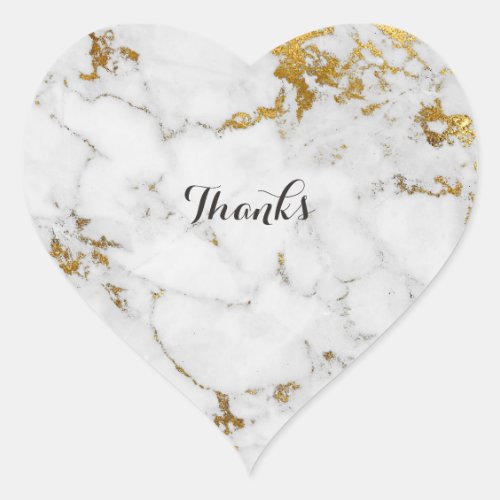 Marble White Gray Gold Simply Heart Heart Sticker