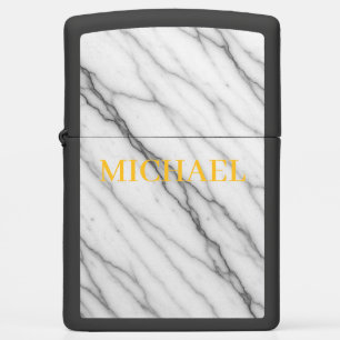 Marble White & Rose Gold – Soft Luxury Identity Zippo Lighter