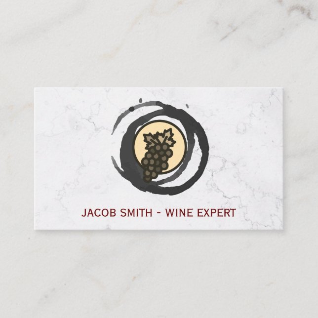 Marble | Wine Tasting | Wine Winery Sommelier Business Card (Front)