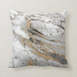 Marble with Faux Gold Slab Modern Throw Pillow<br><div class="desc">This striking modern white marble and gold throw pillow is a perfect accent or compliment for your home decor. Please note that the gold glitter is only a print, which is beneficial because it will not flake or peel. For more like this, and a wide range of other products, please...</div>