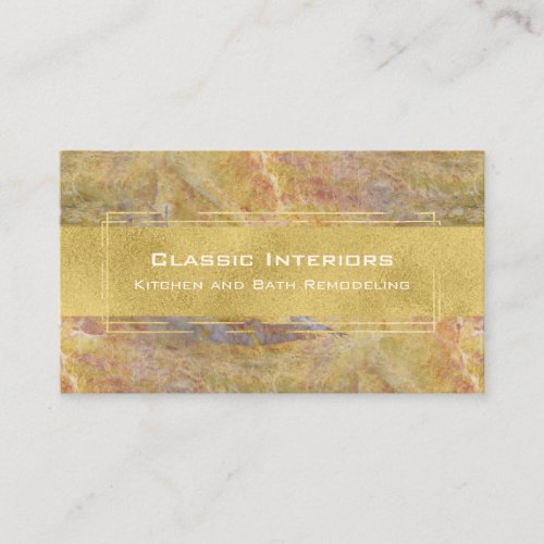 Marble with Gold Modern Natural Stone Business Card