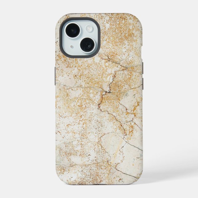 Marble With Golden Texture iPhone 15 Case (Back)