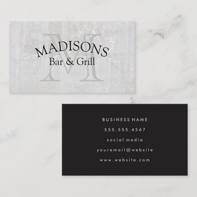 Marble with Monogram Business Card (Front/Back)