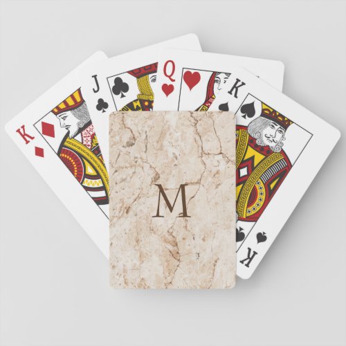 Marble With Monogram Poker Cards